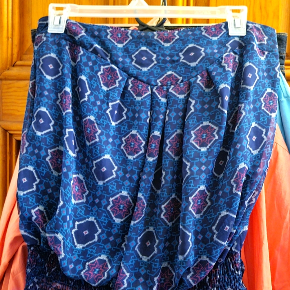 Torrid Blue Medallion Print Strapless Tube Top